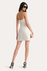 Lauren Linen Fold over Mini Dress