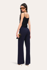 Crepe Overlay Slit Pant