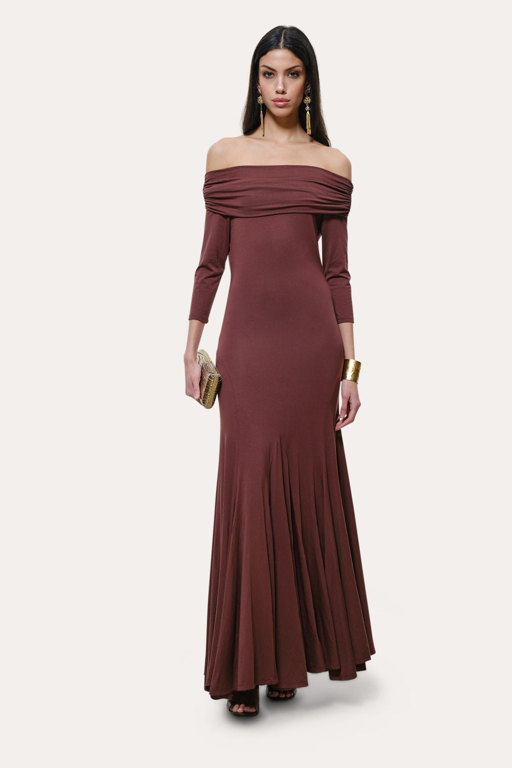Olympia Off-Shoulder Flare Dress