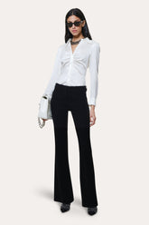 Anya Silk Charmeuse Ruched Shirt