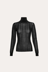 Silk Pointelle Turtleneck Sweater
