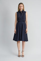 Sleeveless Cotton Tie Dress
