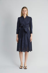 Cotton Tie Embroidered Dress