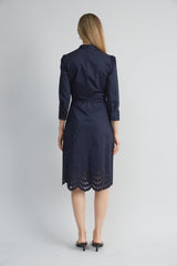Cotton Tie Embroidered Dress