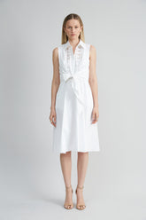 Sleeveless Cotton Tie Dress