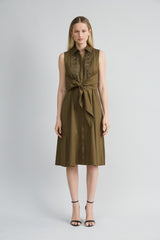 Sleeveless Cotton Tie Dress