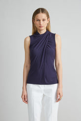 Sleeveless Twist Neck Knit