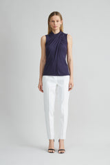 Sleeveless Twist Neck Knit