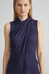 Sleeveless Twist Neck Knit