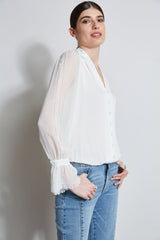 Embroidered Sleeve Blouson Shirt