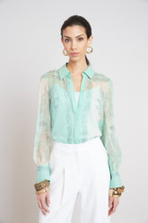 Silk Scarf Print Shirt