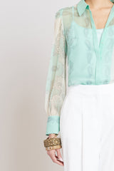 Silk Scarf Print Shirt