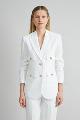 Linen Crest Button Blazer