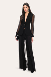 Chiffon Sleeve Blazer