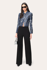 Crepe Overlay Slit Pant