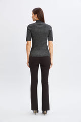 Crepe Seam Slit Flare Pant