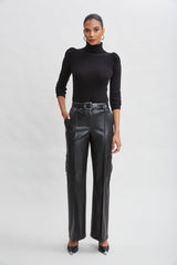 Vegan Leather Cargo Pant