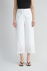 Linen Scallop Hem Pant