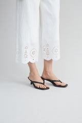 Linen Scallop Hem Pant