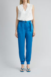 Satin Belted Cargo Pant