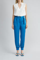 Satin Belted Cargo Pant