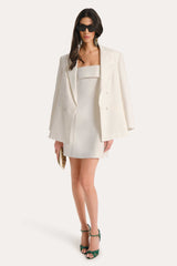 Lauren Linen Fold over Mini Dress