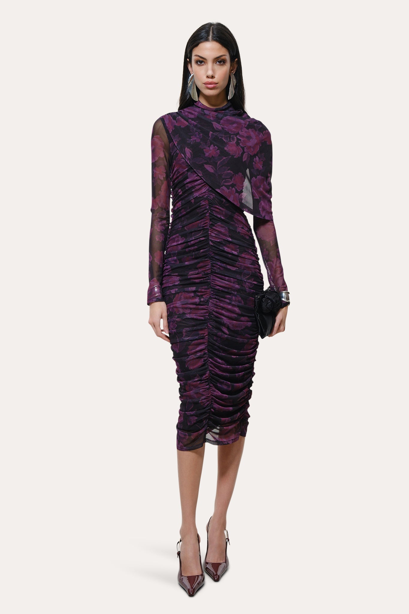 Georgia Ruched Mesh Dress