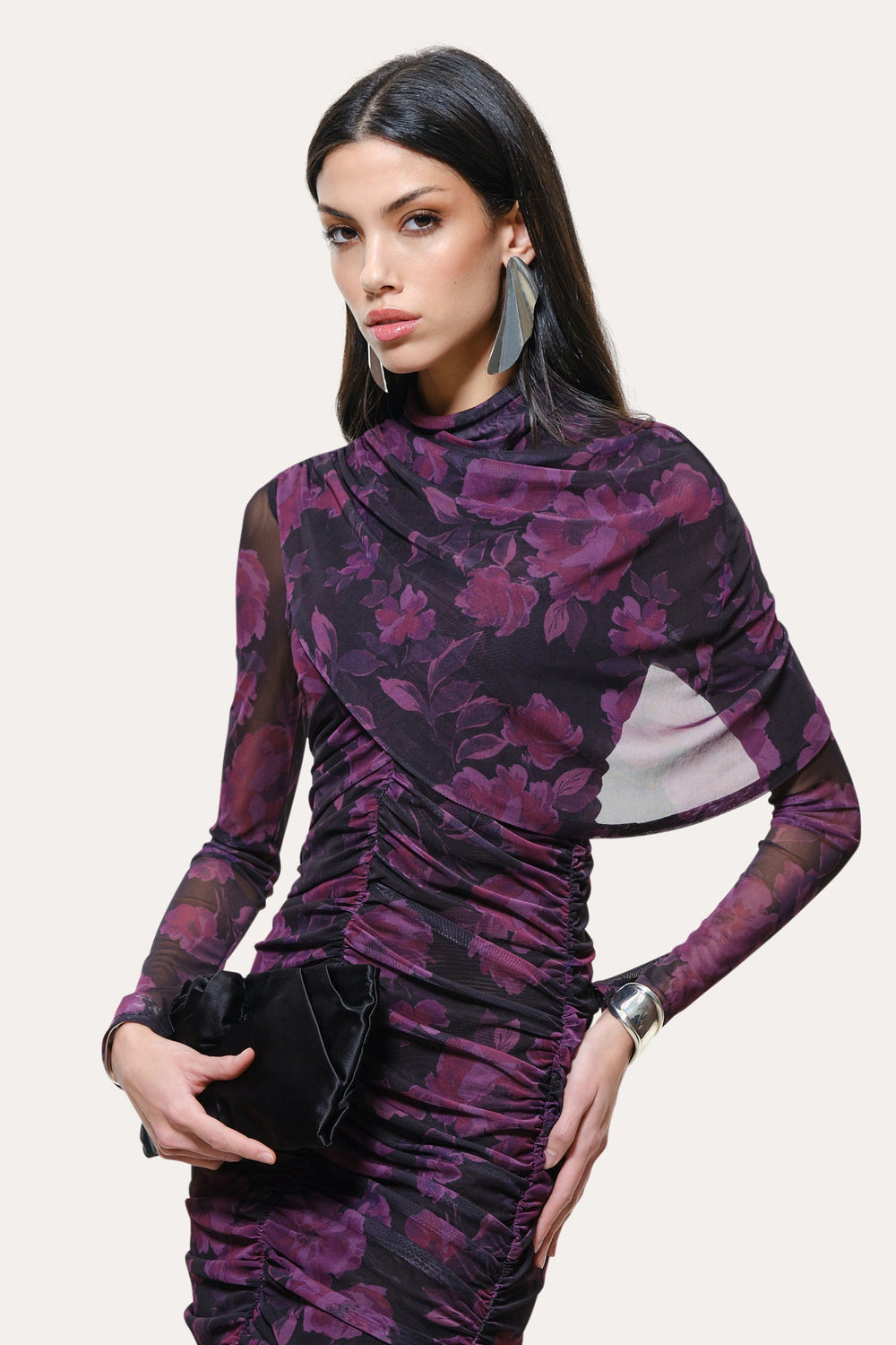 Georgia Ruched Mesh Dress