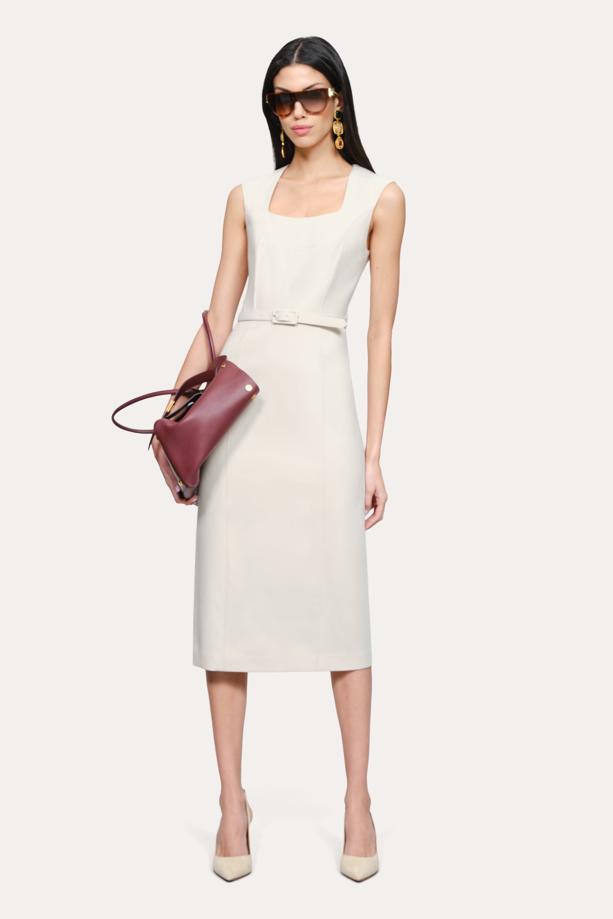 Margaret Belted Midi Dress