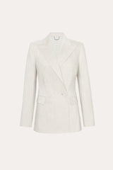 Solenne Double Breasted Linen Blazer