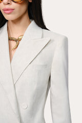 Solenne Double Breasted Linen Blazer