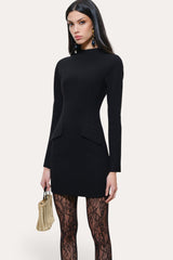 Harper Japanese Crepe Mock Neck Mini Dress