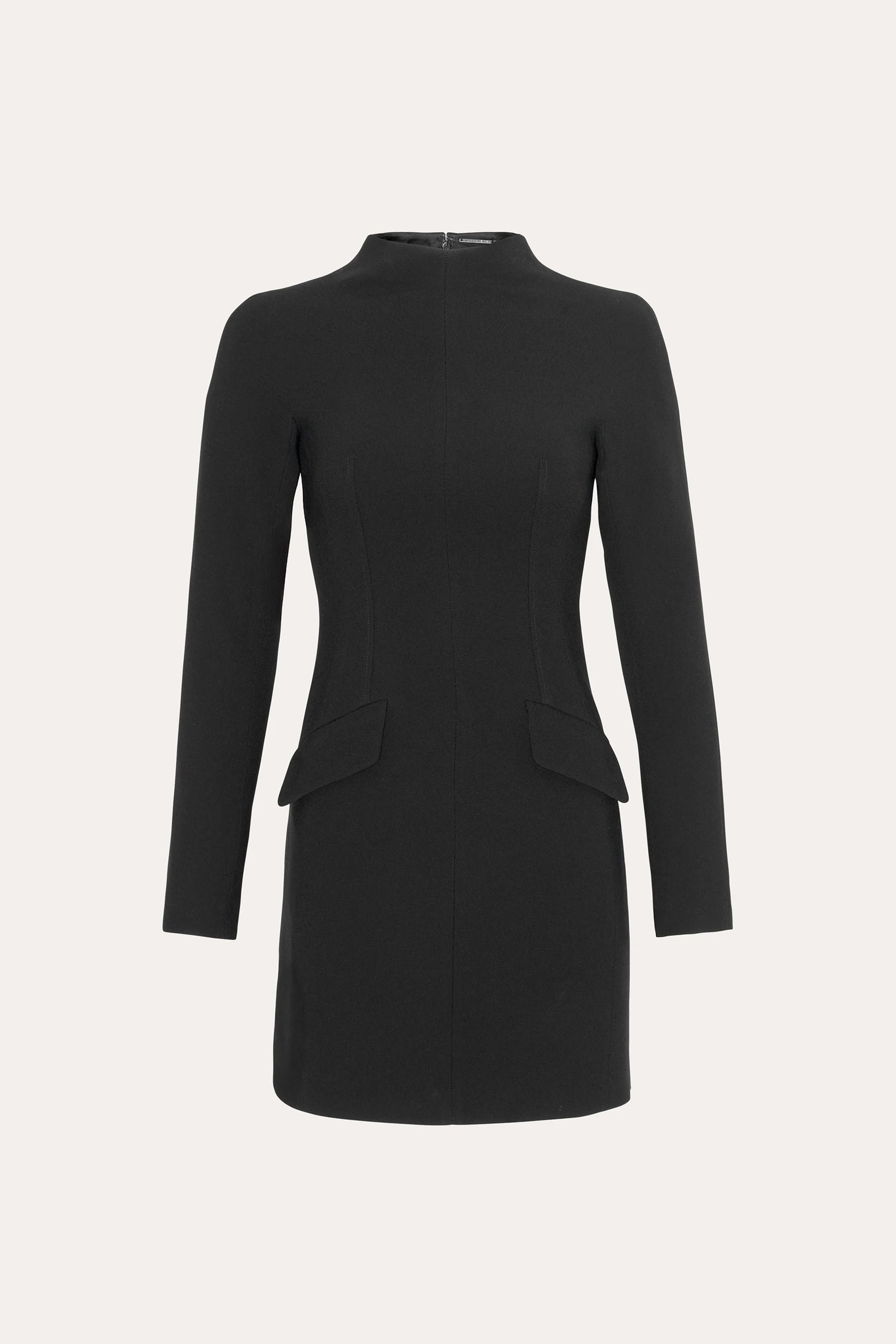 Harper Japanese Crepe Mock Neck Mini Dress