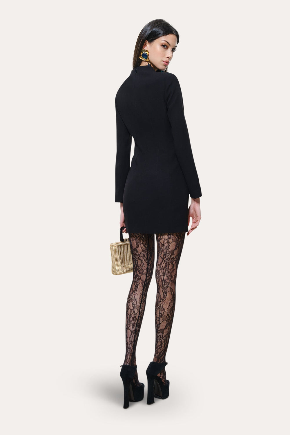 Harper Japanese Crepe Mock Neck Mini Dress