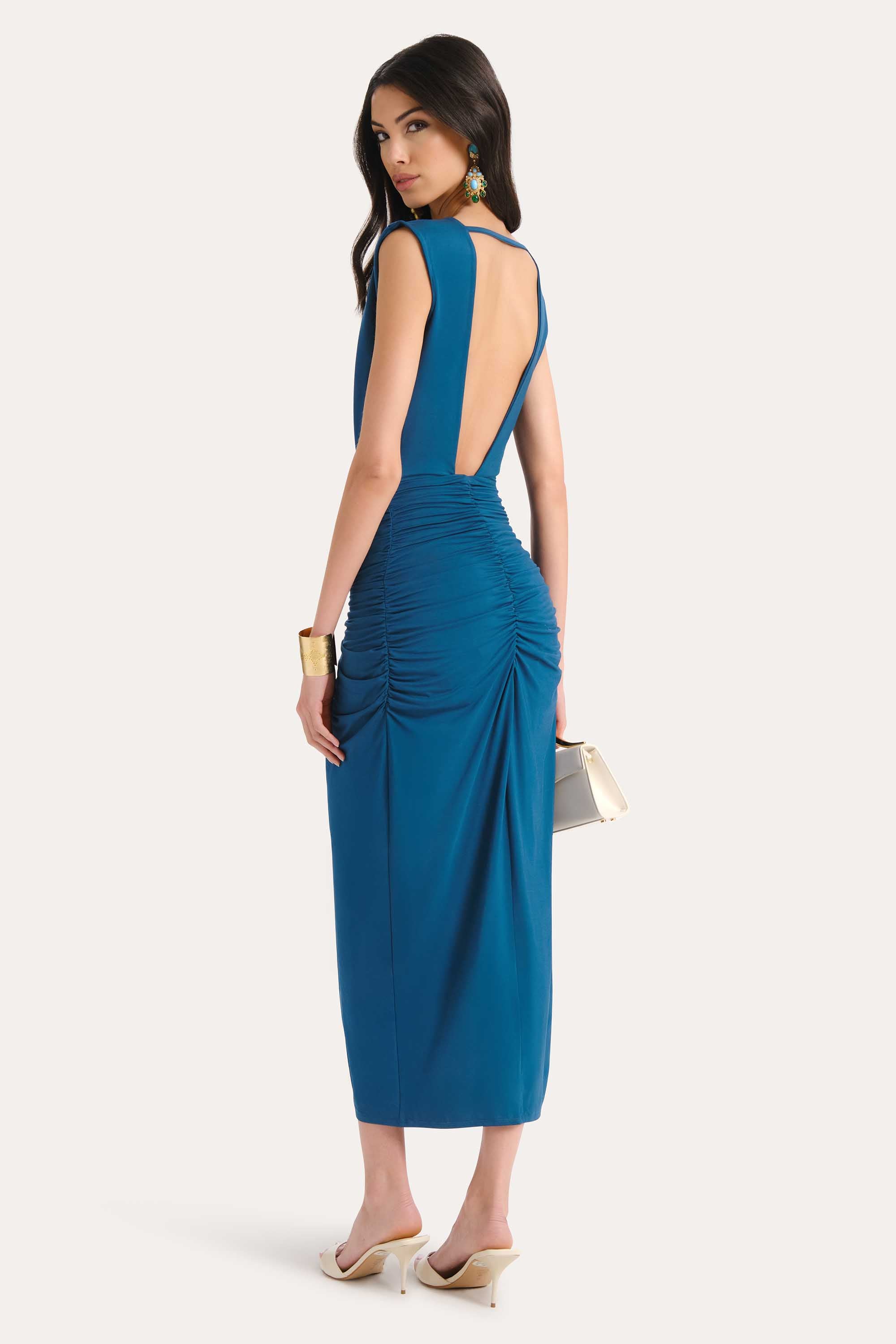 Gwen Ruched Midi Dress
