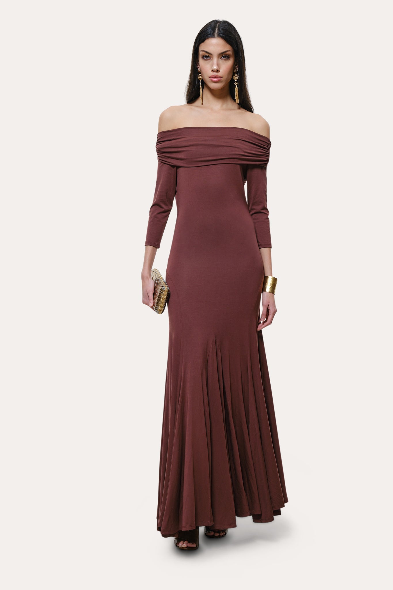 Olympia Off-Shoulder Flare Dress