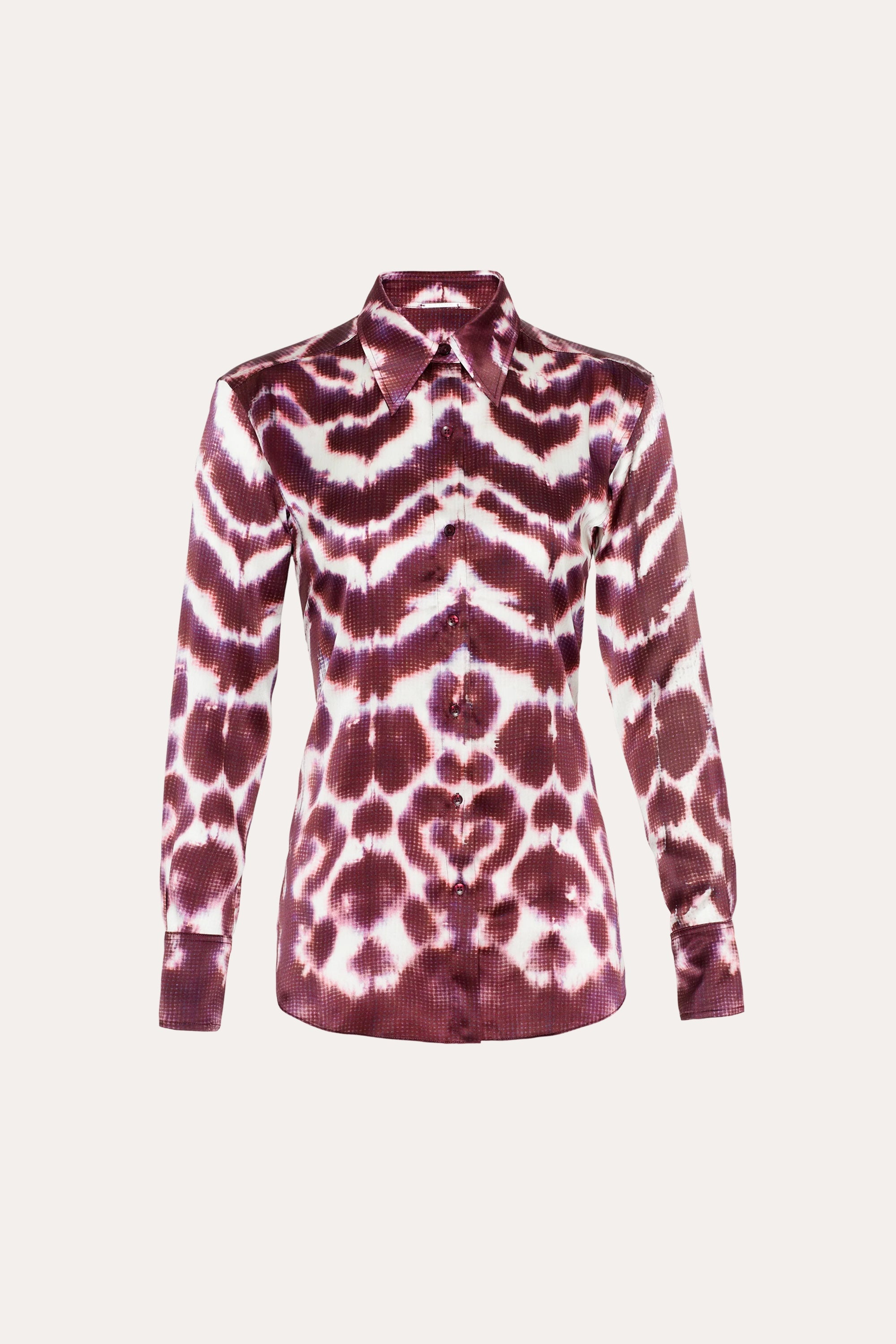 Lila Ikat Silk Button Down