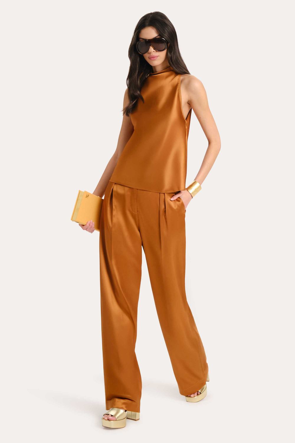 Kaia Satin Wide Leg Pant