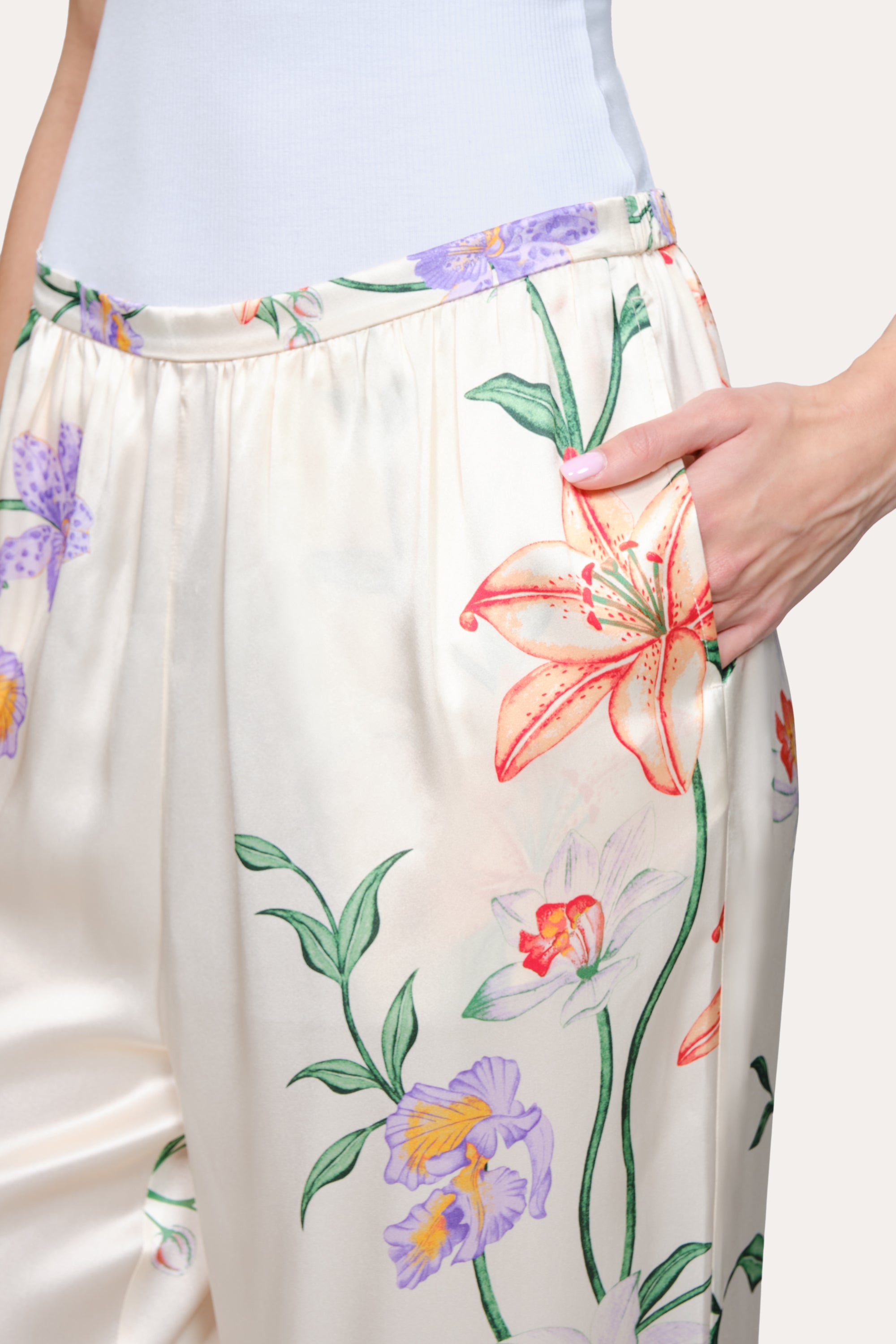 Frances Floral Silk Pant