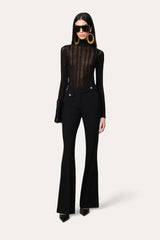 Silk Pointelle Turtleneck Sweater
