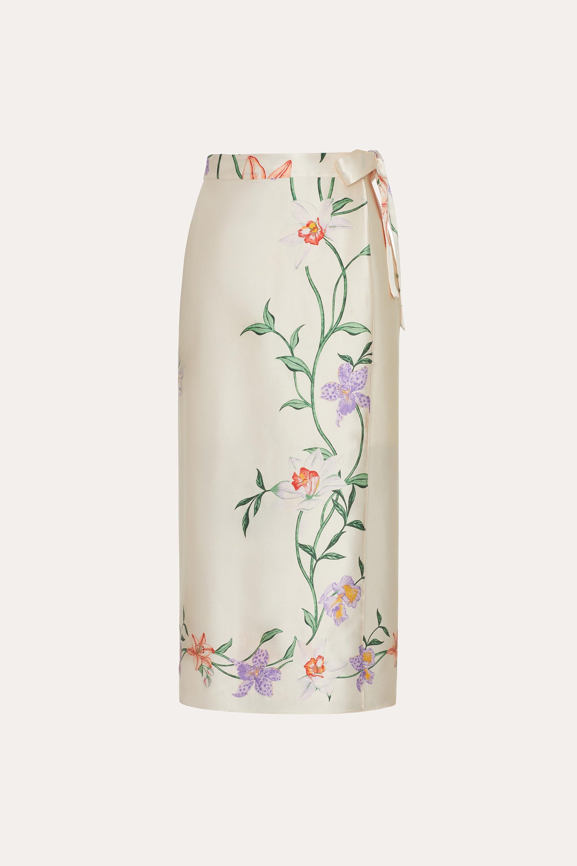Frances Floral Silk Midi Skirt