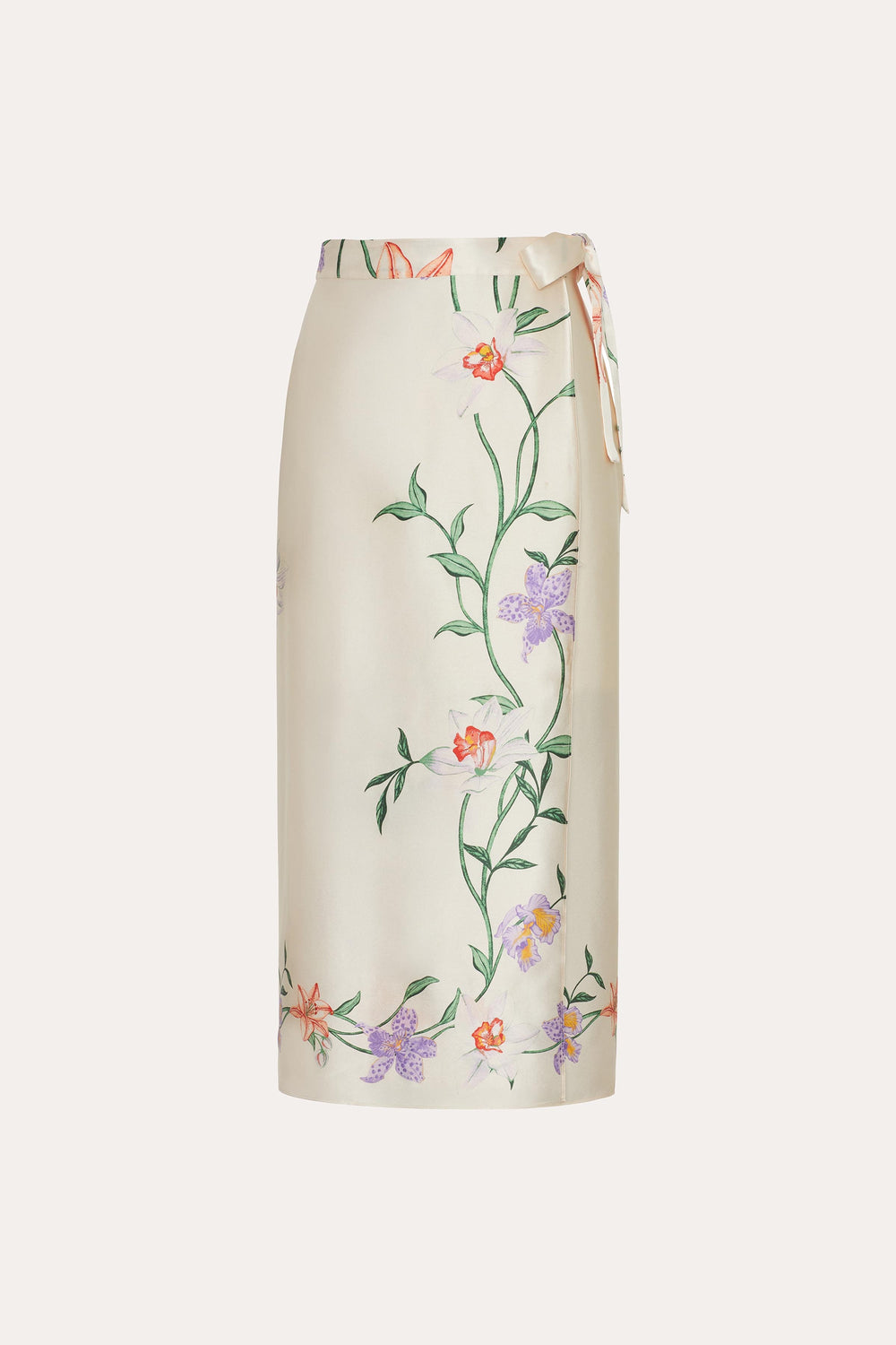 Frances Floral Silk Midi Skirt