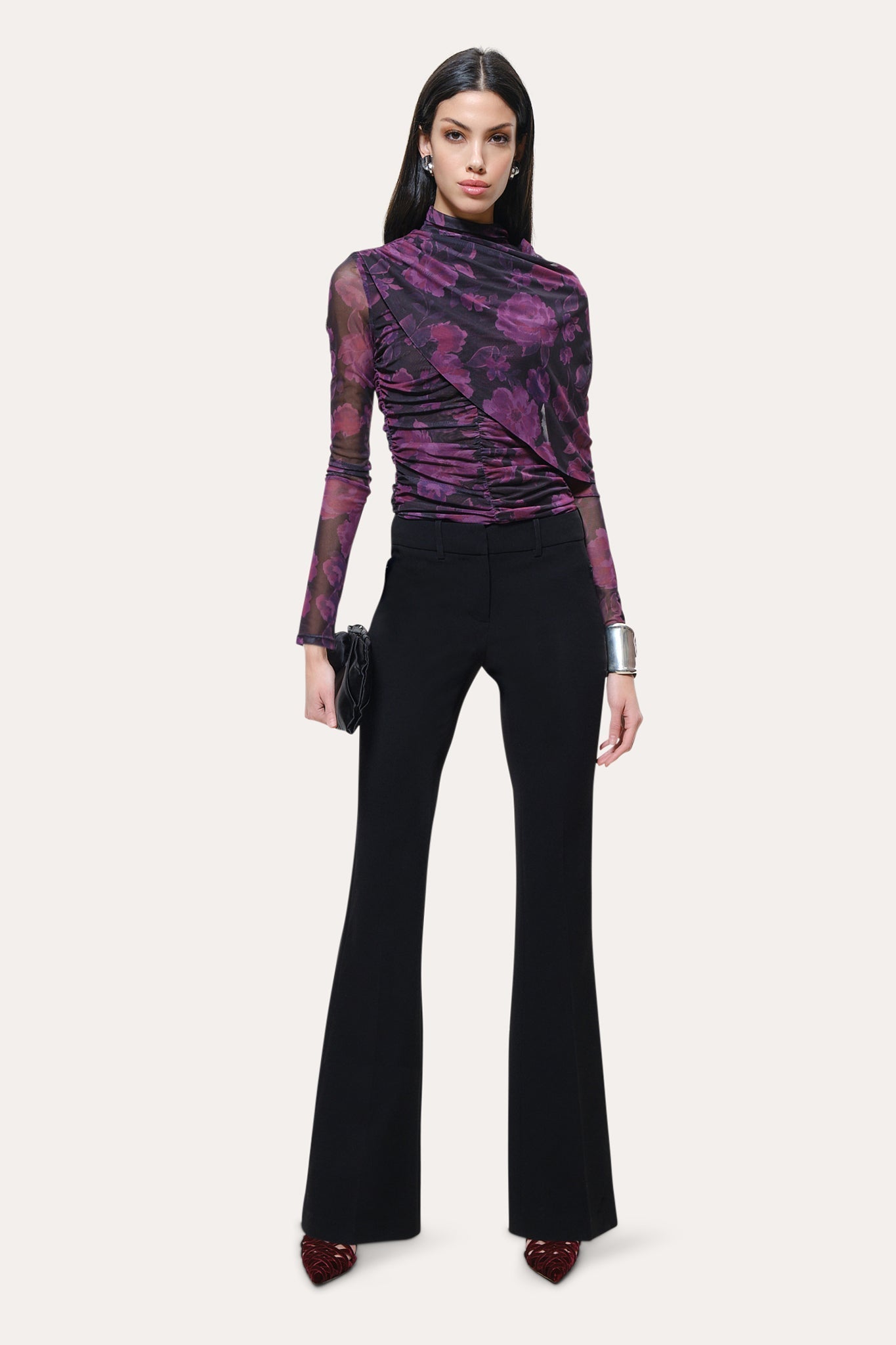 Georgia Ruched Mesh Top