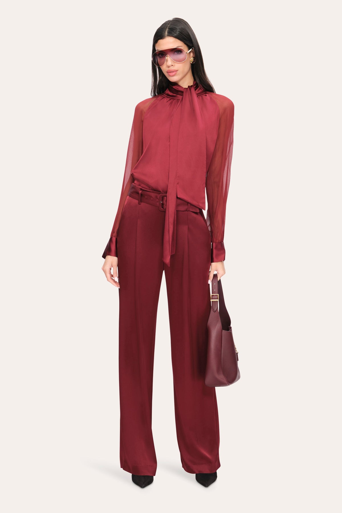 Julia Silk Satin Tie Top