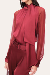 Julia Silk Satin Tie Top