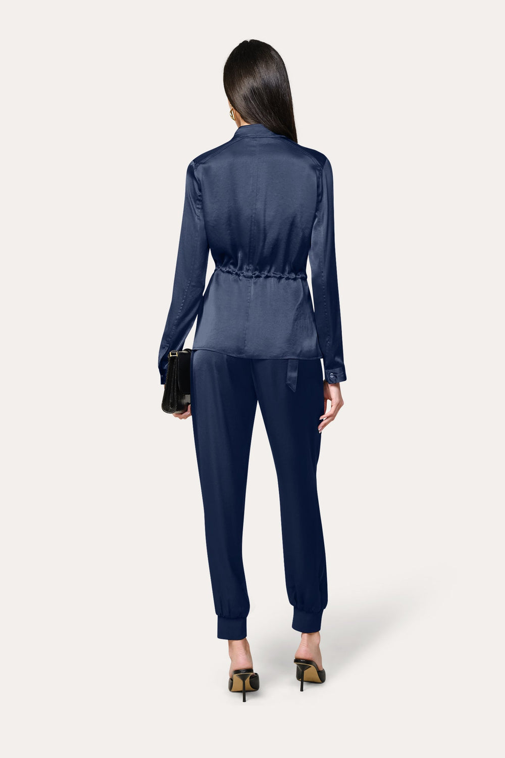 Olivia Satin Belted Cargo Pant