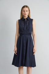 Sleeveless Cotton Tie Dress