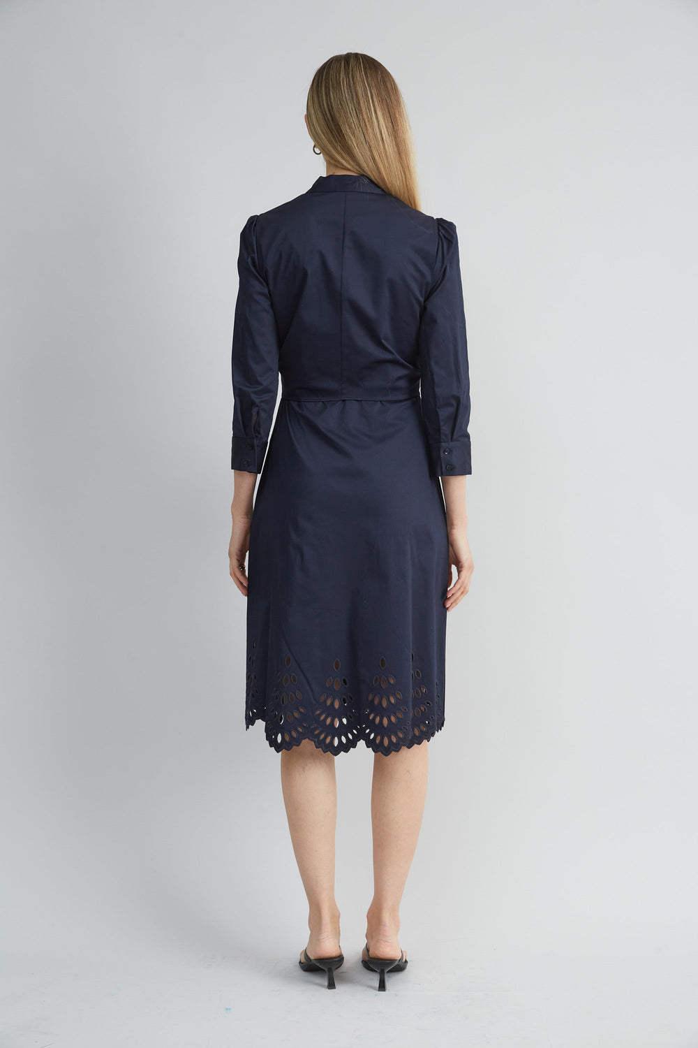 Cotton Tie Embroidered Dress