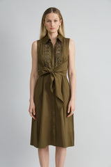 Sleeveless Cotton Tie Dress