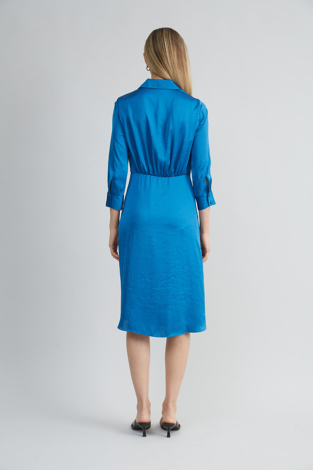 Satin Tie Shirt Dress